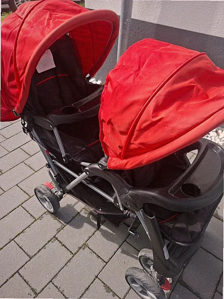 Kinderwagen 2in1 Zwilling, Faltbar, Baby Buggy Geschwisterwagen