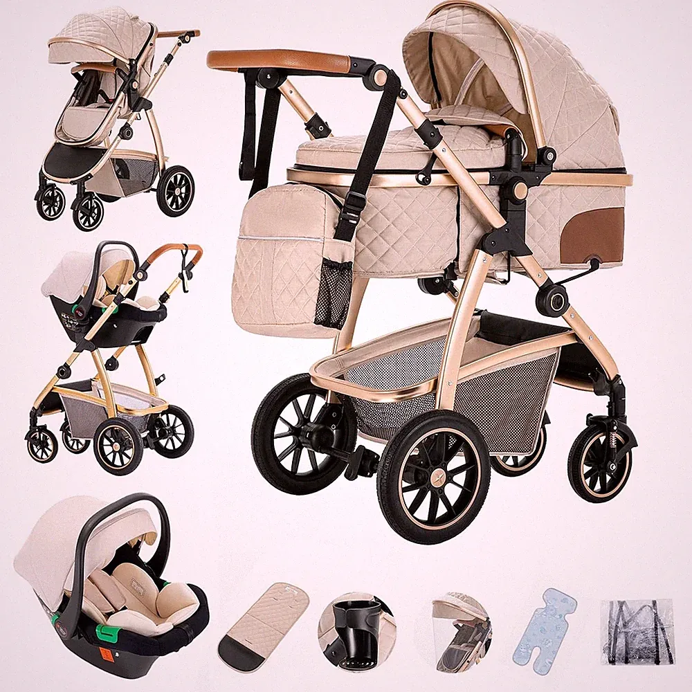 Kinderwagen 3 in 1 Buggy Auto Babyschale Höhenverstellbar Komplettset