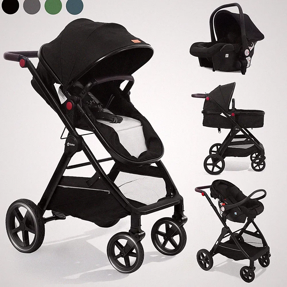 Kinderwagen 3 in 1 Kombi-Kinderwagen Buggy Reisebuggy Autositz Babyschale Auto