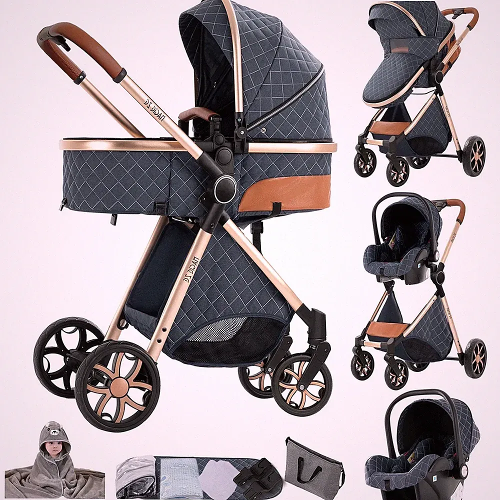 Kinderwagen 3 In 1 Kombikinderwagen Komplettset Babyschale Babywanne Sportwagen