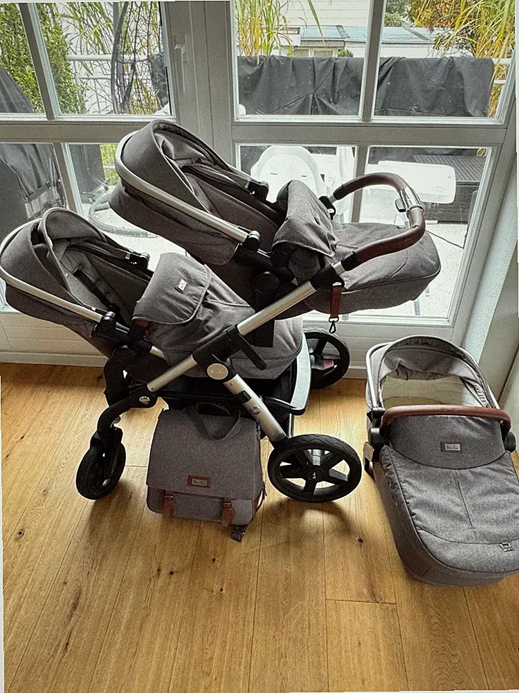 Kinderwagen 3-in-1, Zusammenklappbar, Multifunktional für Twins