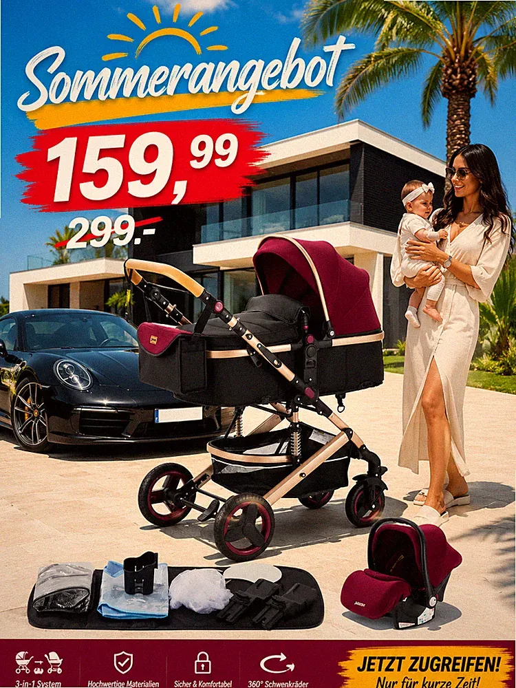 Kinderwagen, 3in1 Kinderwagen, Autositz, Buggy, Versand frei, Viel Zubehör,...