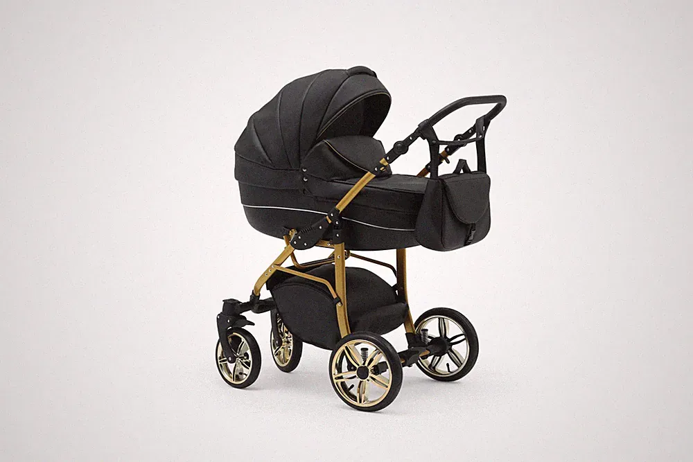Kinderwagen 3in1 Travel system autositz iso gondel Öko-Lederpolsterung 62 FARBEN