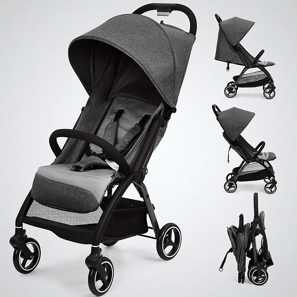 Kinderwagen, 5-Sekunden Einhandfaltung, Verstellbare Rückenlehne, 5-Punkt-Gurt