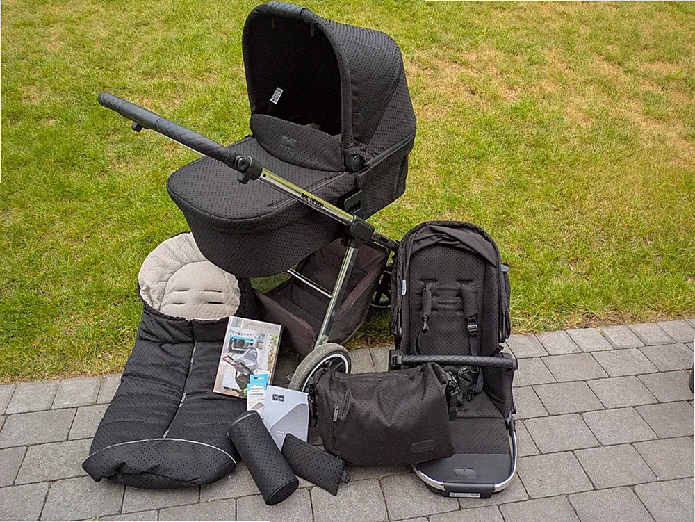 Kinderwagen ABC Design Samba Black Dots Sonderedition 2in1, Kombikinderwagen