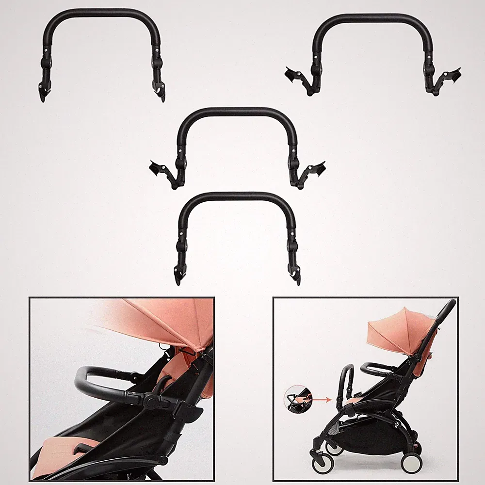 Kinderwagen-Armlehnen-Querstange, schwarz, robustes Ersatzteil, verstellbarer