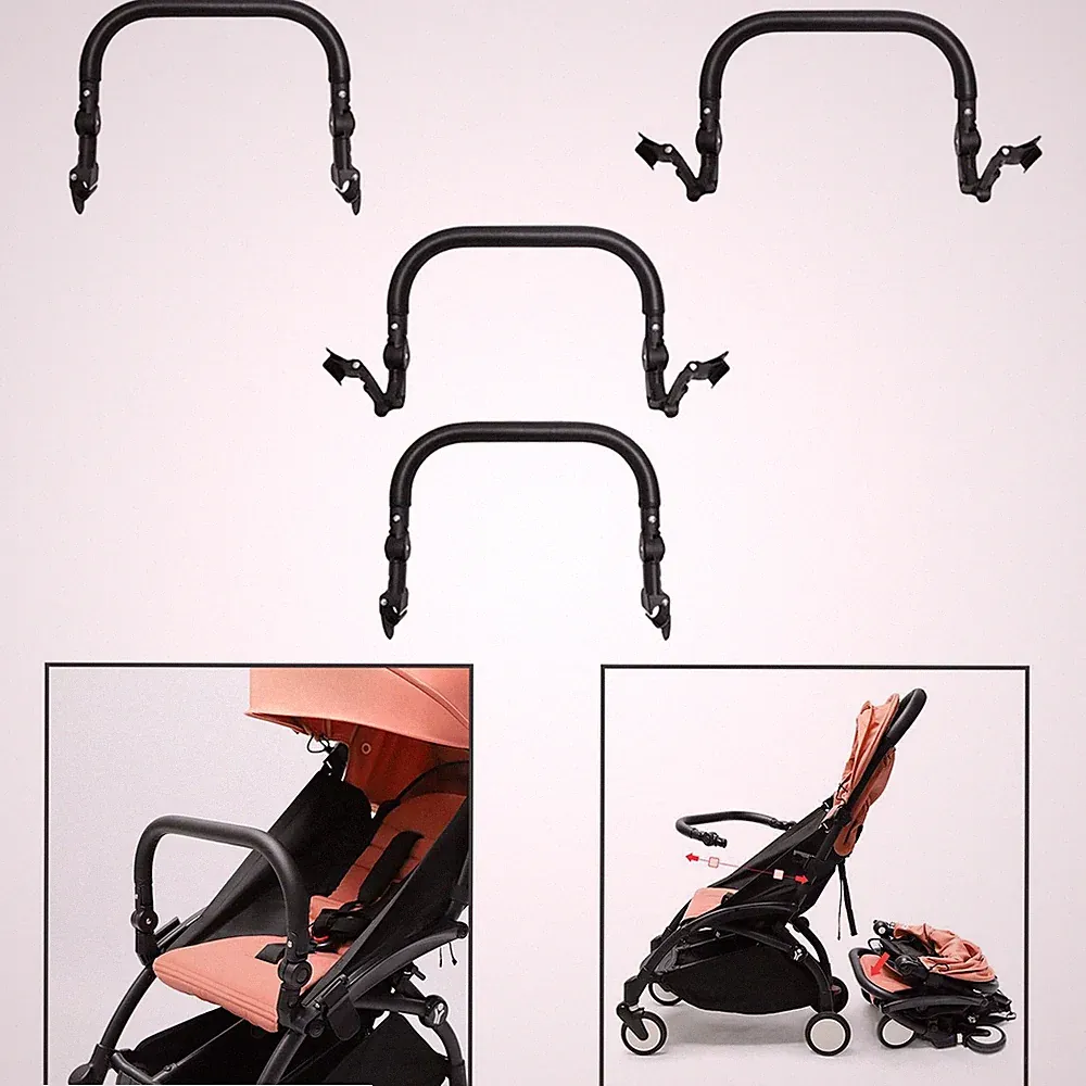 Kinderwagen-Armlehnen, schwarze Griffe für Kinderwagen, Buggys und Trolleys
