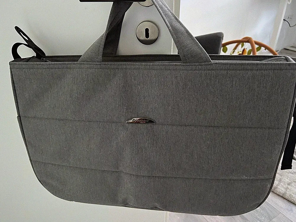 Kinderwagen Bugaboo Donkey seitliche Gepäcktäsche Moon Grey neu