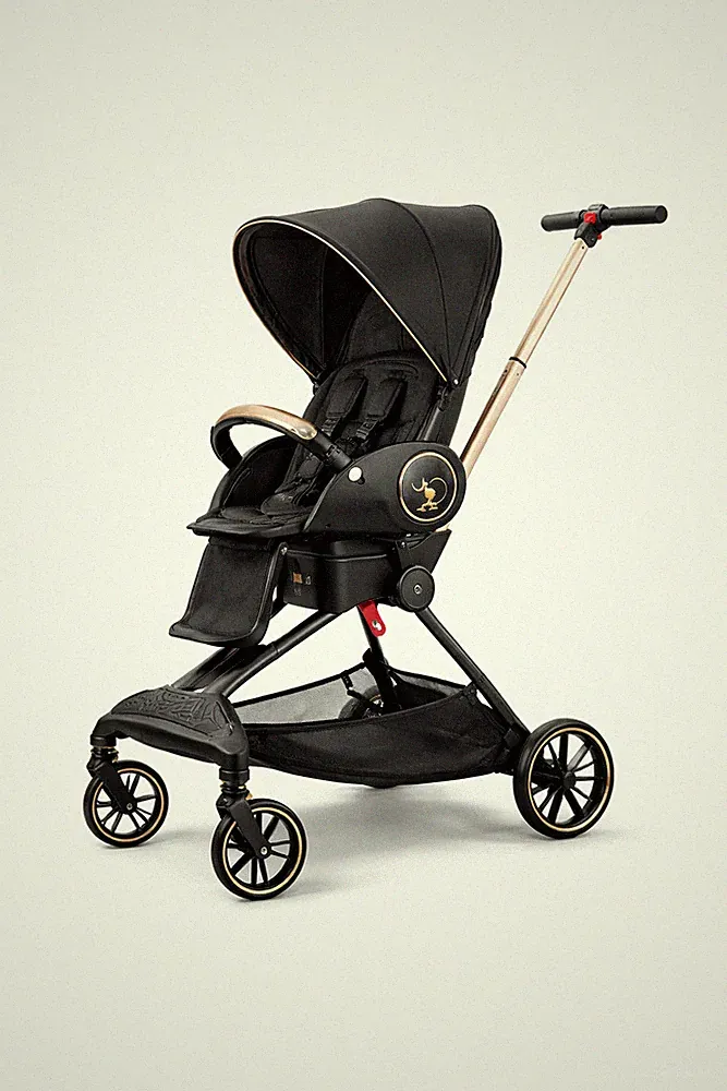 Kinderwagen Buggy Baby Royce Schwarz – Wendbarer Sitz, Liegefunktion, Kompakt