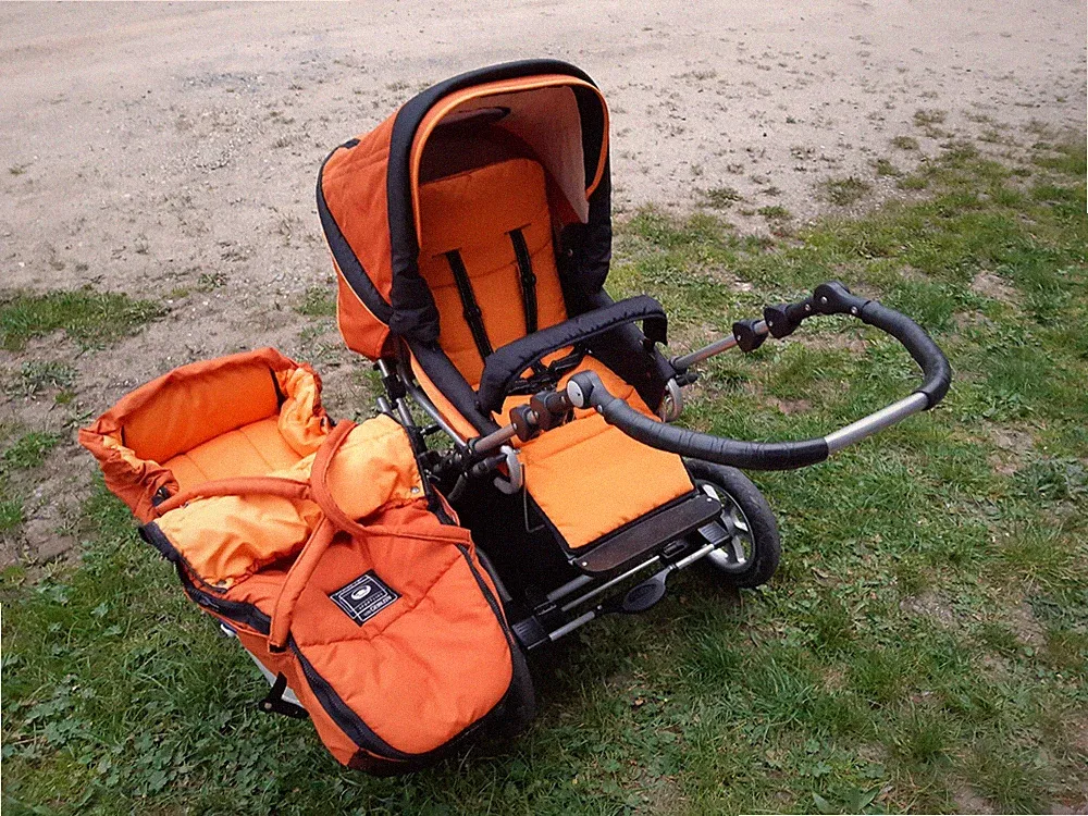 Kinderwagen Buggy Kombi Gesslein Sportline Orange Schwarz inkl. Zubehör