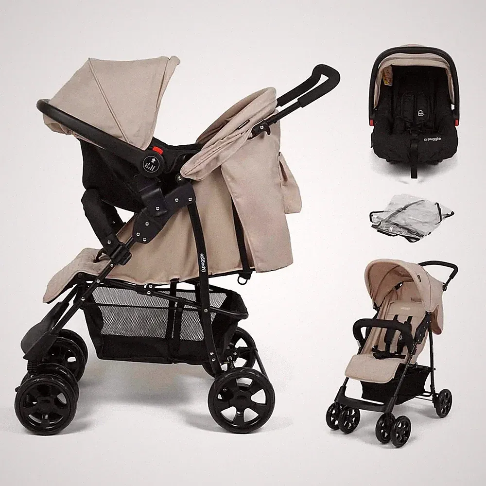 Kinderwagen Buggy Puggle Lowton Luxe 2-in-1 Reisesystem Kinderbuggy Regenschutz