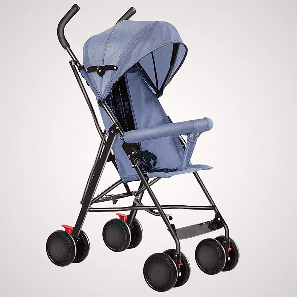 Kinderwagen Buggy Sportwagen Faltbar leicht Blau Kinderbuggy klappbar Sonnens...