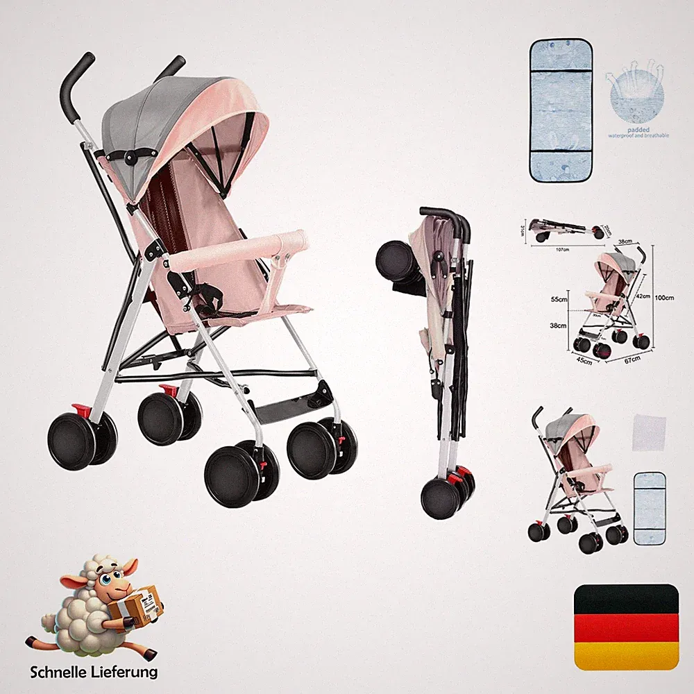Kinderwagen CITY Buggy klappbar Sportwagen mit 360° Rädern Sonnen- und Moskit...