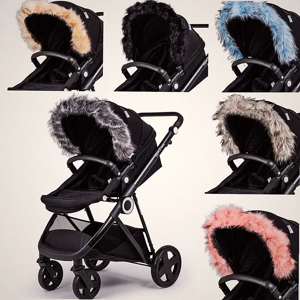 Kinderwagen Fellkapuze Besatz Befestigung für Kinderwagen kompatibel mit Bebe Confort