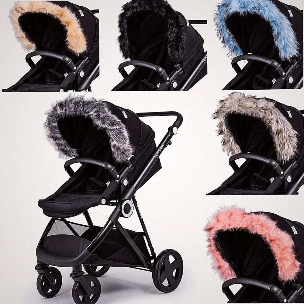 Kinderwagen Fellkapuze Besatz Befestigung für Kinderwagen kompatibel mit Chicco