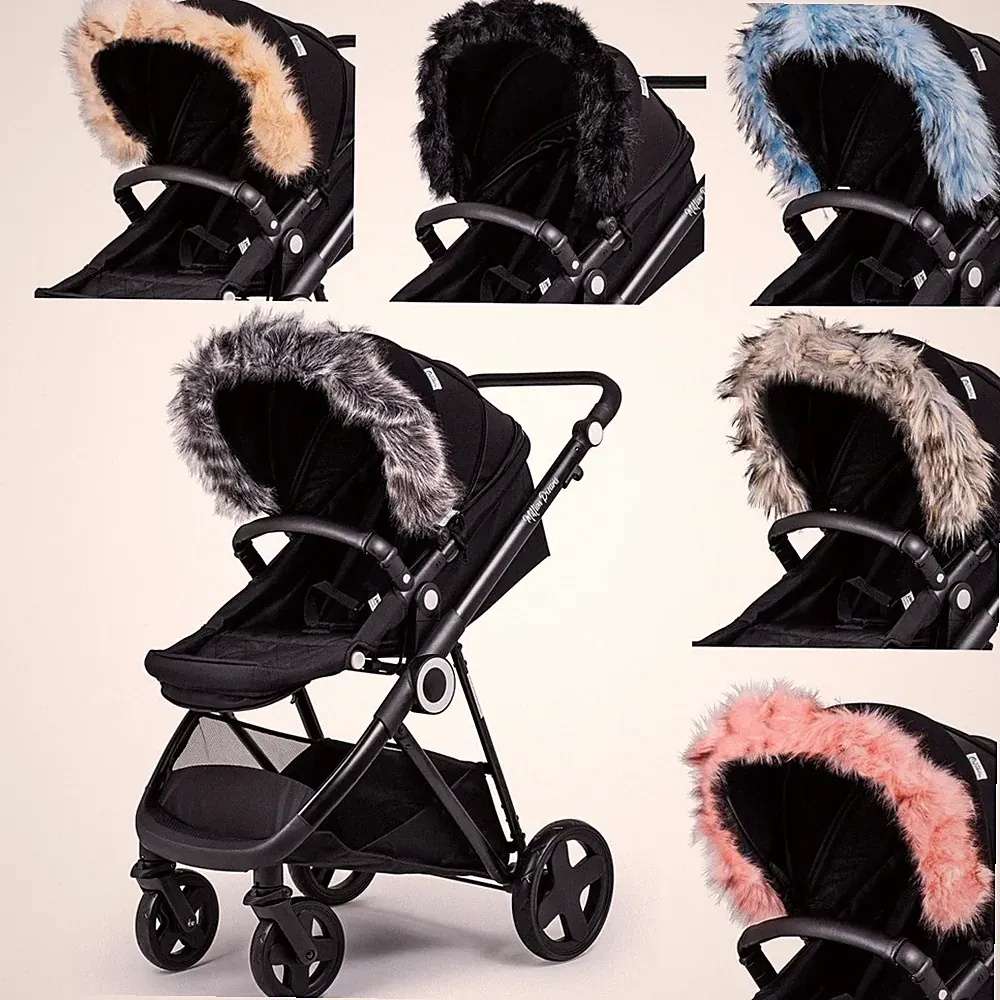 Kinderwagen Fellkapuze Besatz Befestigung für Kinderwagen kompatibel mit Nania
