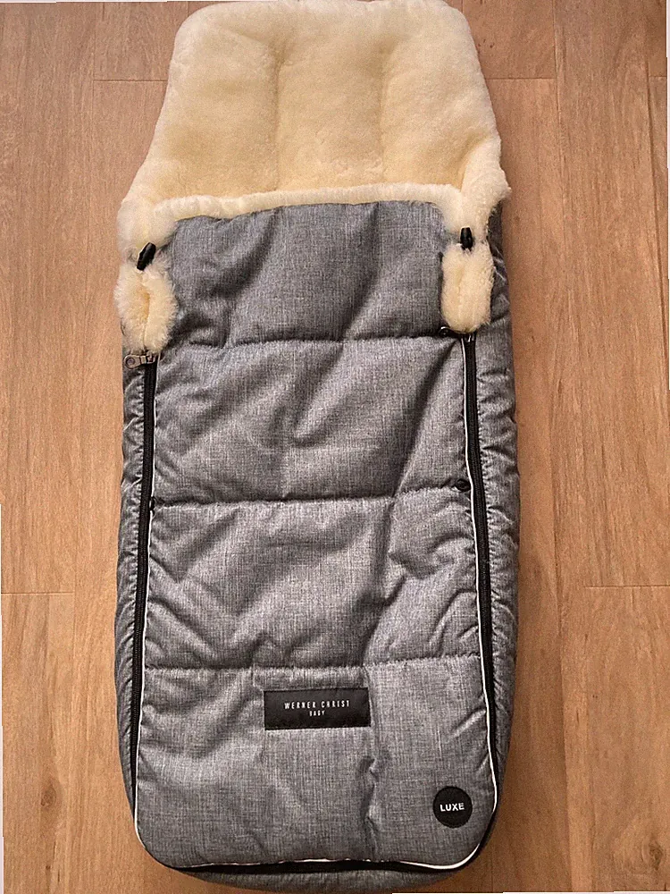Kinderwagen Fußsack Marke Werner Christ Baby Arosa Luxe grau Vollfell