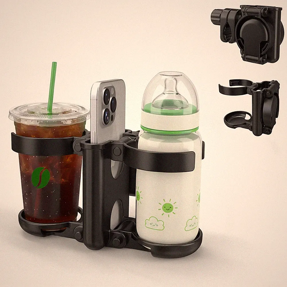 Kinderwagen Getränkehalter mit Handy - 3-in-1 Faltbar Getränk & Kaffee
