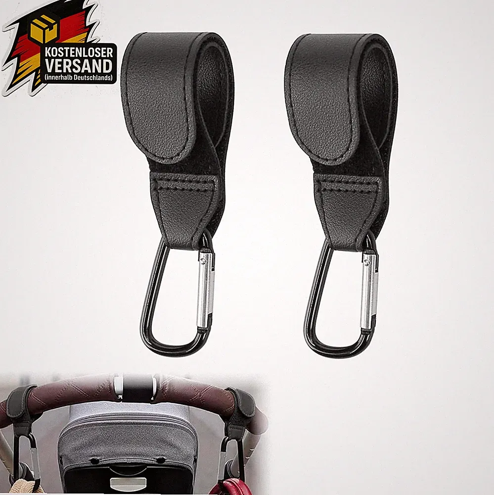 Kinderwagen Haken 2er Set Tragkraft 10 kg für Wickeltaschen, Fahrrad, Rollstuhl