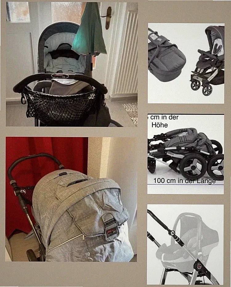 Kinderwagen Hartan Racer Gt in grau von Newborn bis 15 kg viel Zubehör VB 333