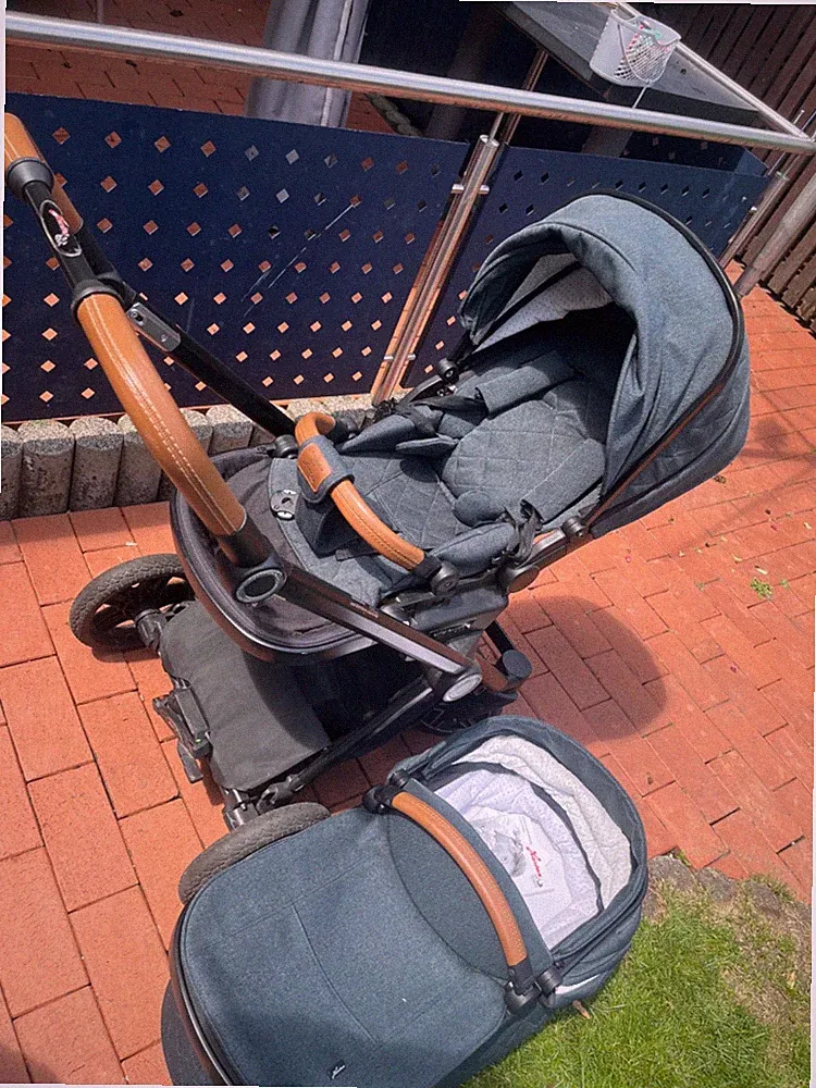 kinderwagen Hartan Viva GTR grau blau