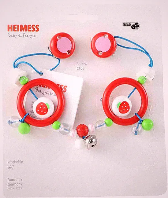 Kinderwagen Kette Erdbeer Neu Heimess Goki Spanner rot weiß grün baby
