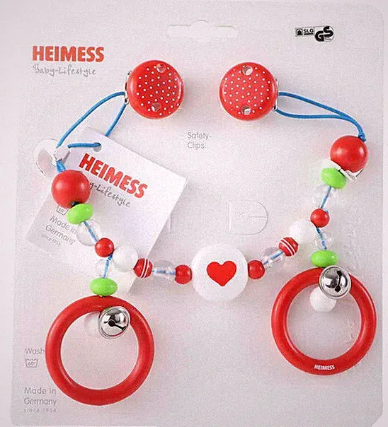 Kinderwagen Kette Herz Neu Heimess Goki Spanner rot weiß baby