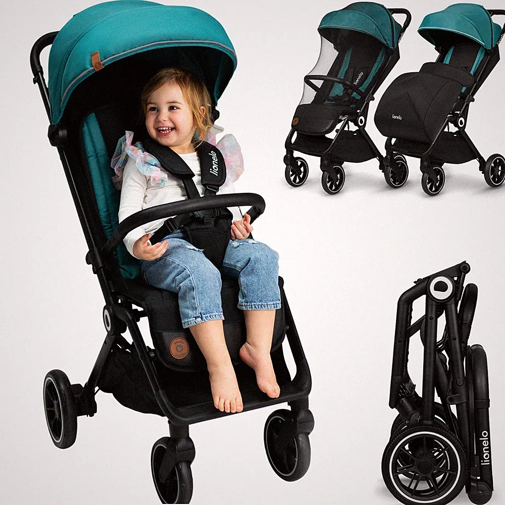 Kinderwagen klappbar bis 22 kg Lenkrollen Moskitonetz 5-Punkt Gurt