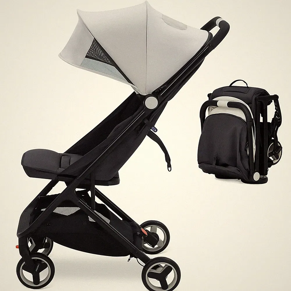 Kinderwagen klappbar Reisebuggy Buggy Kindersportwagen mit 5-Punkt-Gurt Grau