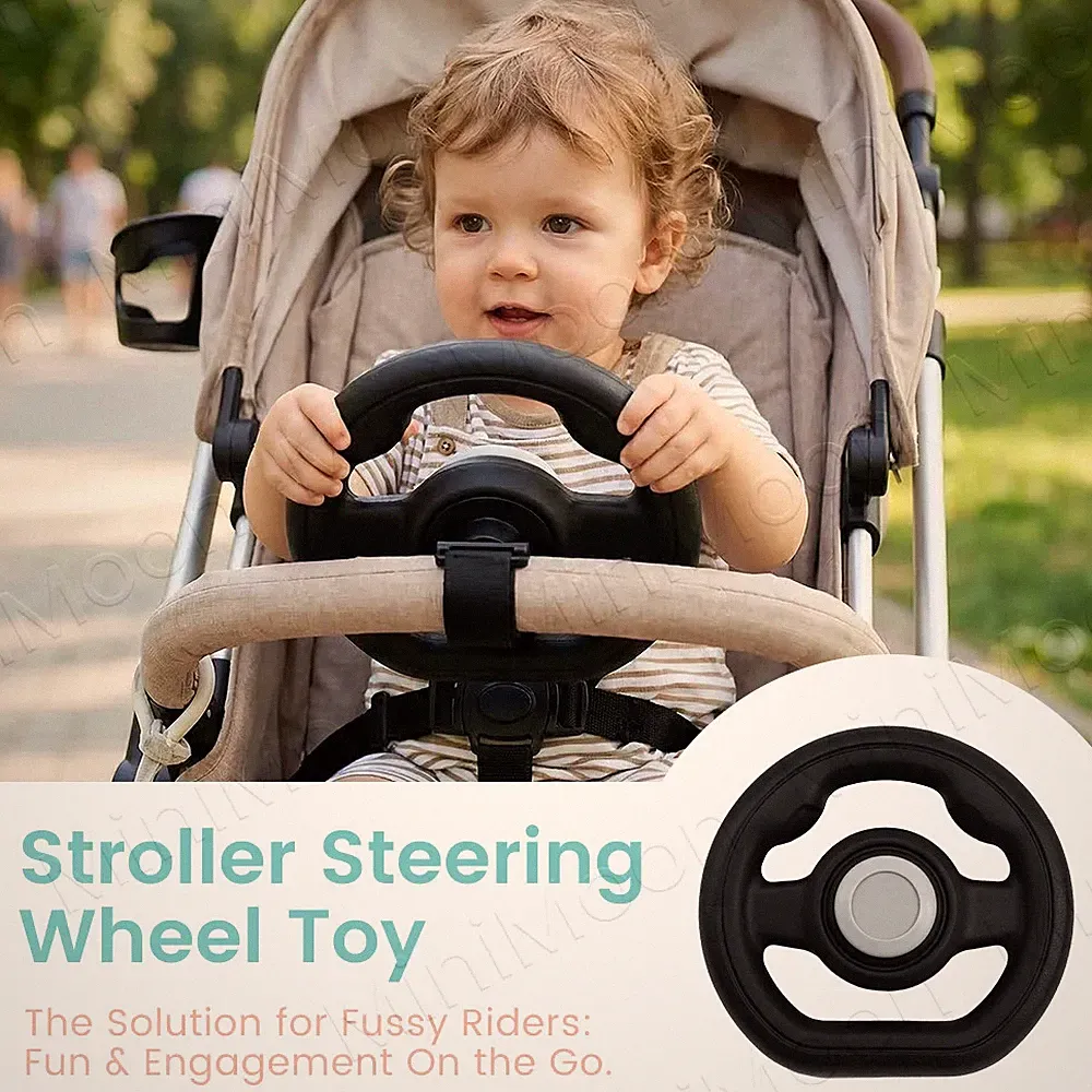 Kinderwagen Lenkrad Spielzeug Buggy Lenkrad Abnehmbar Schwarz Zubehör