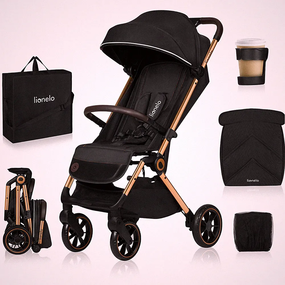 Kinderwagen Lionelo Cloe bis 22 kg 5-Punkt Gurt Wasserdicht Becherhalter