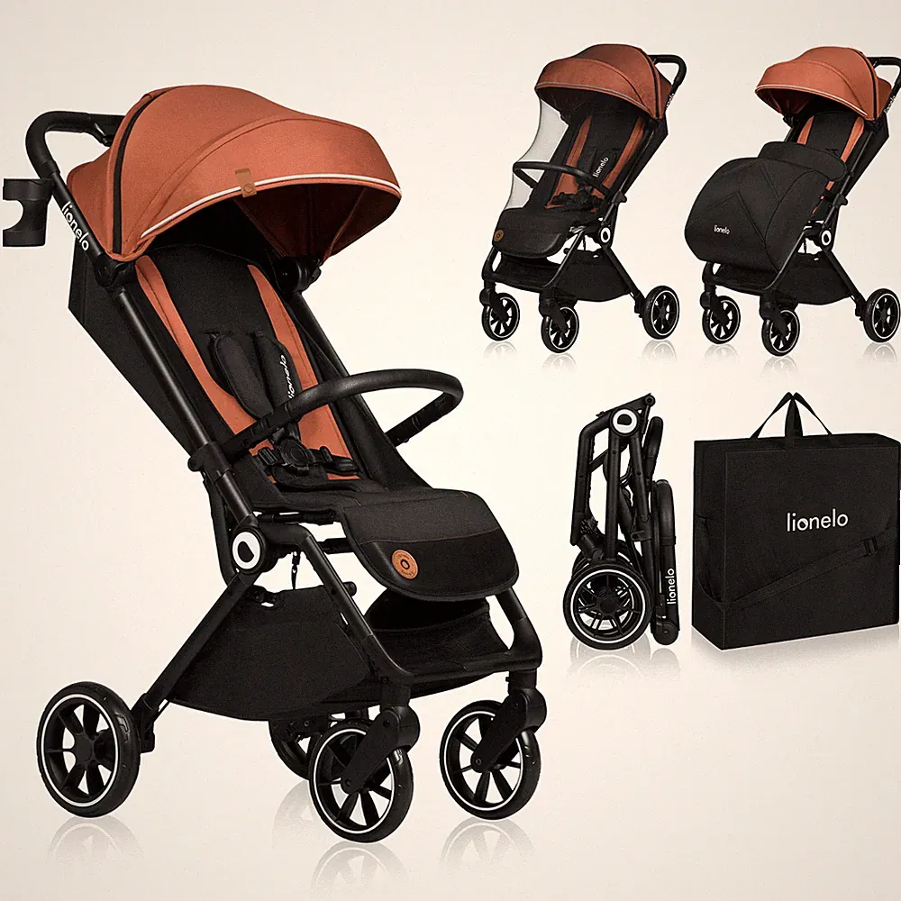 Kinderwagen Lionelo Cloe bis 22 kg 5-Punkt Gurt Wasserdicht Becherhalter