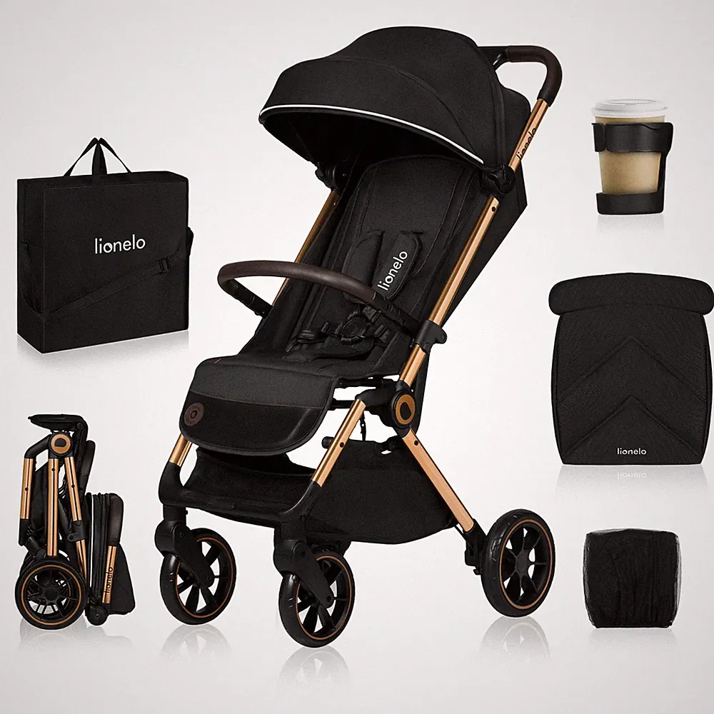 Kinderwagen Lionelo Cloe bis zu 22 kg 5-Punkt-Gurt Wasserdicht Becherhalter