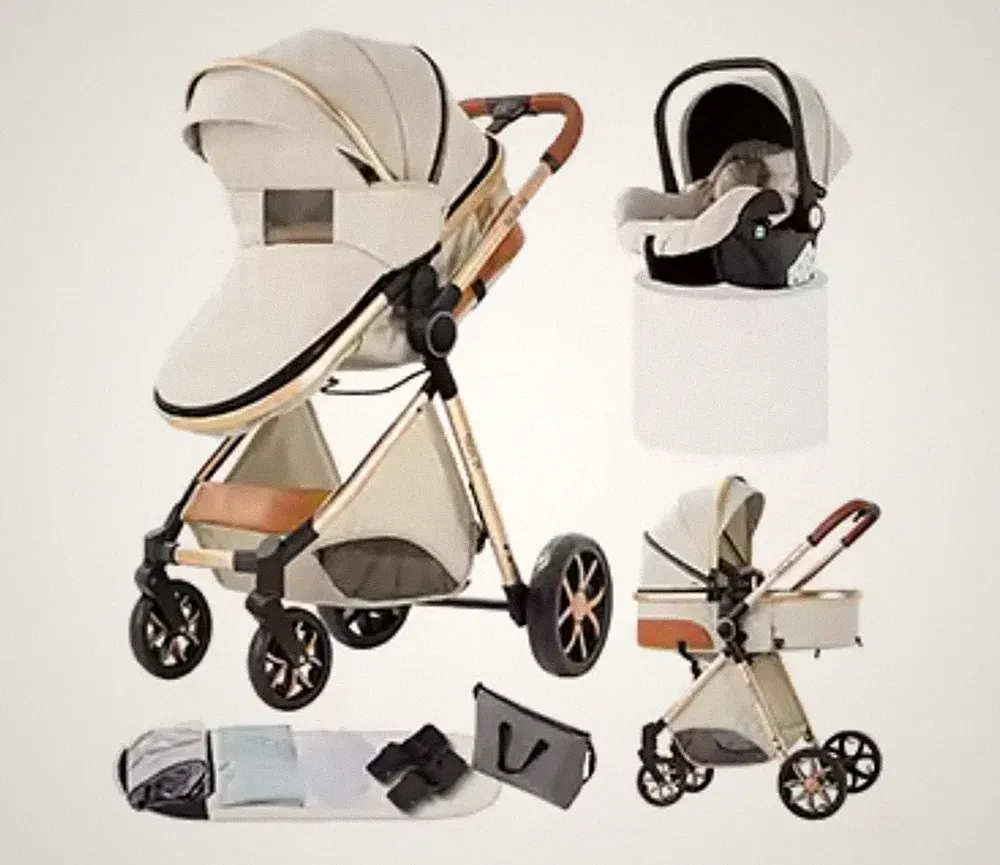 Kinderwagen mit Autositz und Schlafkorb, Leichter Babywagen
