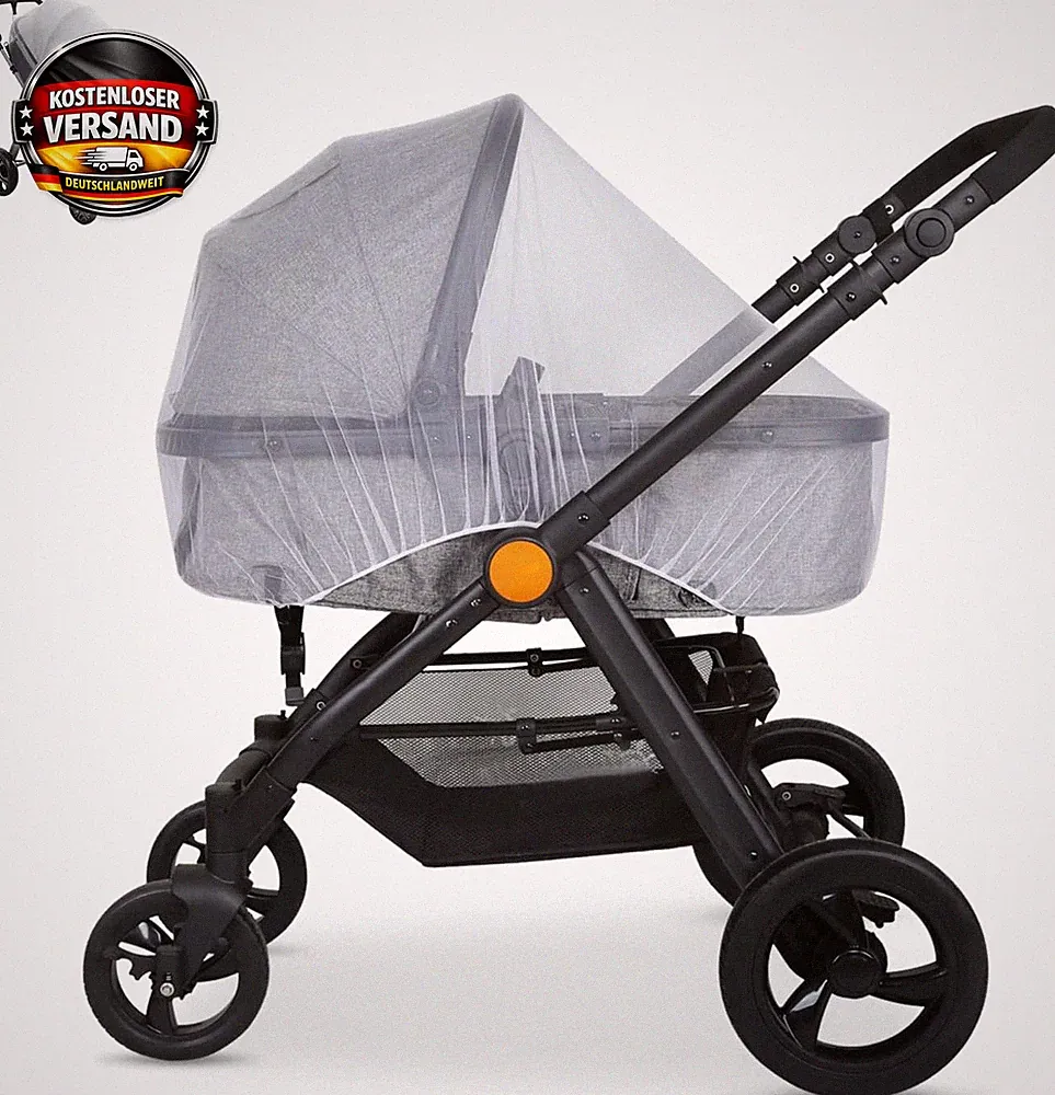 Kinderwagen Mückennetz mit elastischem Rand für Insektenschutz und sicheren Schl