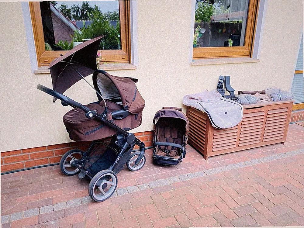 KINDERWAGEN Mutsy EVO braun Buggyaufsatz Zubehör Regenschutz TOP 3-1. REINSCHAUN