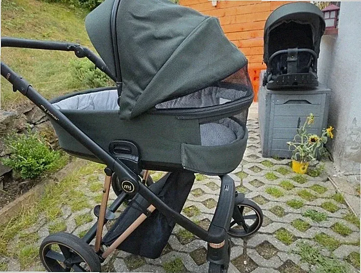 Kinderwagen myJunior VIGO SatinGreen/Rose' sehr Guter Zustand
