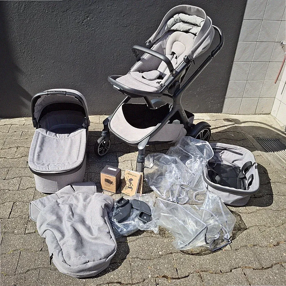 Kinderwagen Nuna Demi Grow Grau Komplettset Geschwisterkinderwagen Viel Zubehör