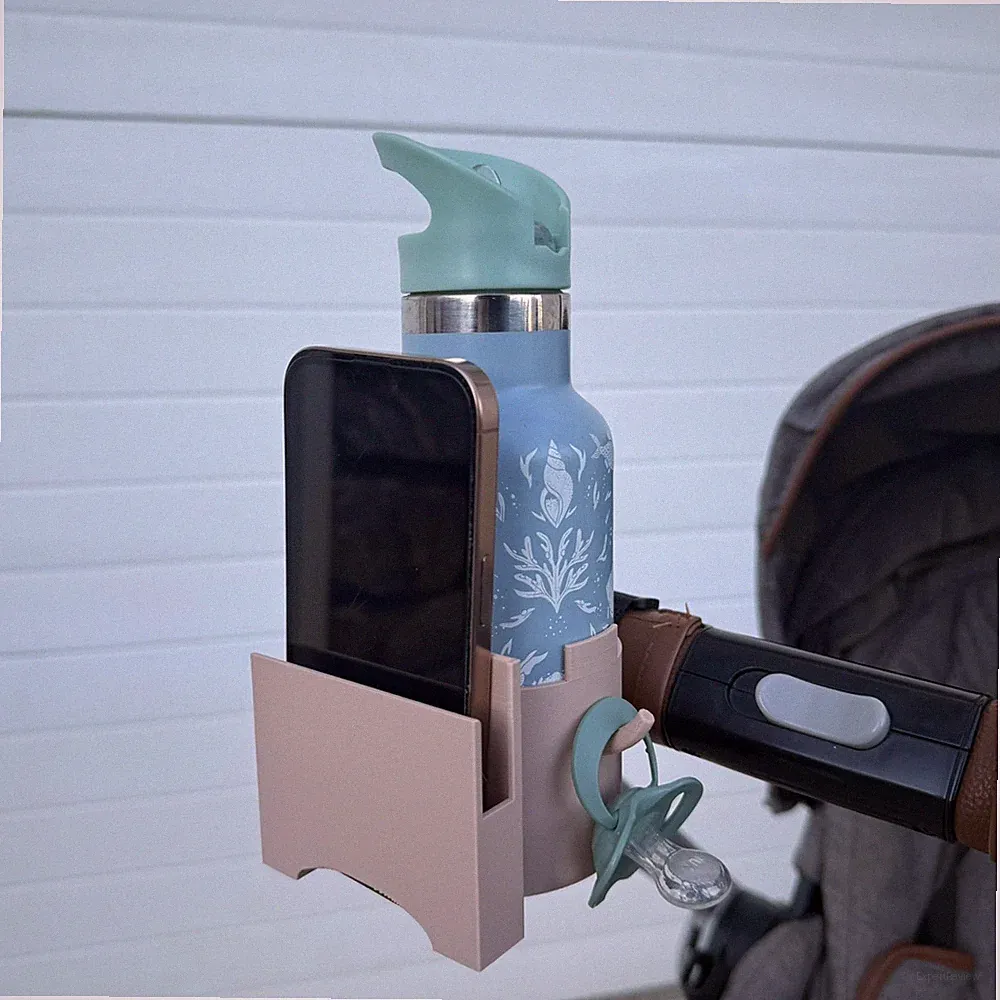 Kinderwagen Organizer 3 in 1, Flaschenhalter + Handyhalter + Schnullerhalter