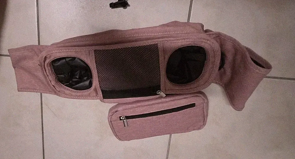 Kinderwagen Organizer Buggy-Tasche Rosa mit 2 Becherhaltern & Schultergurt