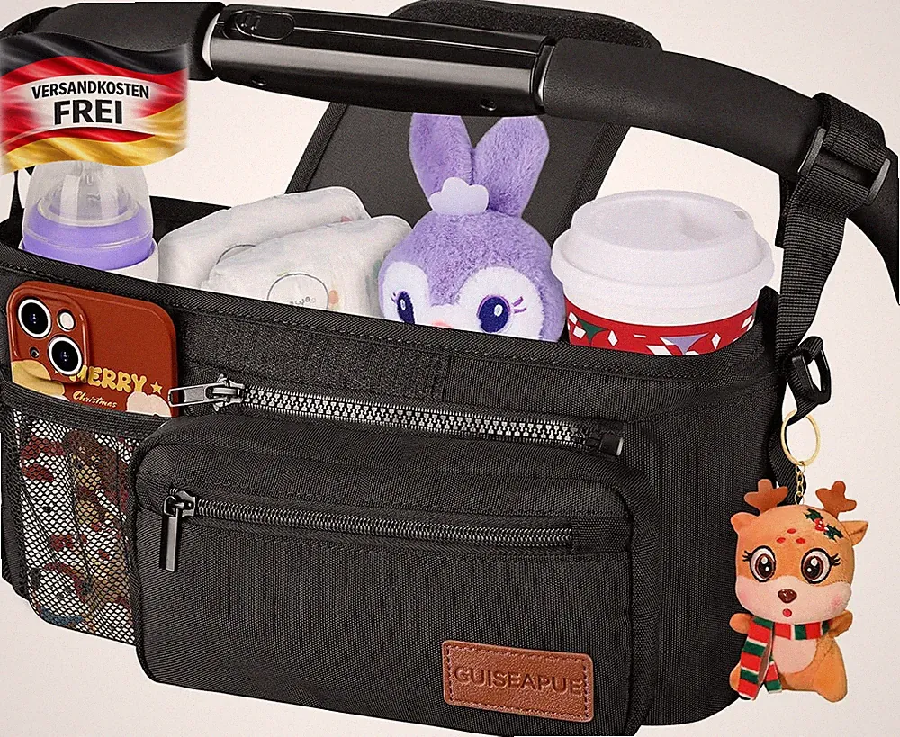 Kinderwagen Organizer mit Getränkehaltern große Kapazität für Neugeborene