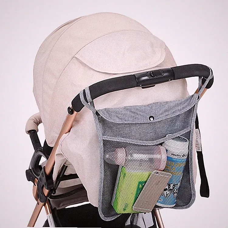 Kinderwagen Organizer Netztasche, Leinennetz, 34x30cm, für Kinderwagen & Buggys