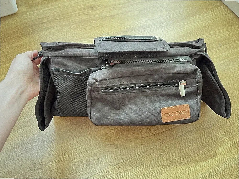 Kinderwagen Organizer Universal Isolierter Becherhalter Reißverschluss Tasche