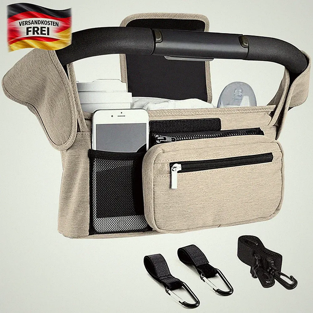 Kinderwagen Organizer Universal mit 2 Isolierten Getränkehaltern große Kapazität