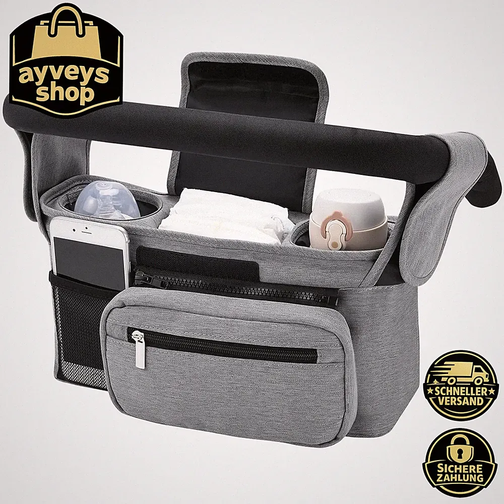 Kinderwagen Organizer Universal mit Isoliertem Getränkehalter und