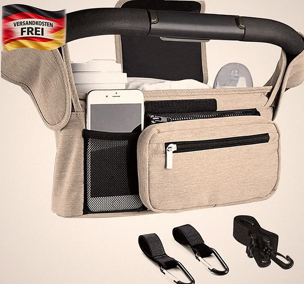 Kinderwagen Organizer universal mit isolierten Flaschentaschen für Baby unterweg
