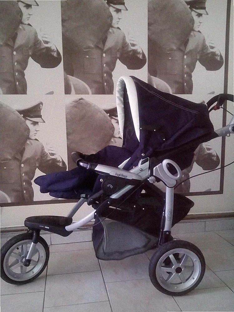 Kinderwagen, Peg Perego gt3, blau, Wickeltasche, Winter-Fußsack, Regenverdeck