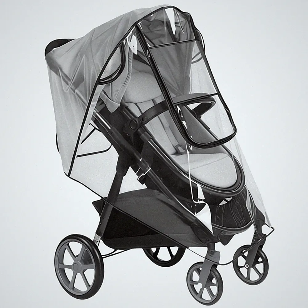 Kinderwagen Regenschutz Universal EVA Fenster Klettverschluss