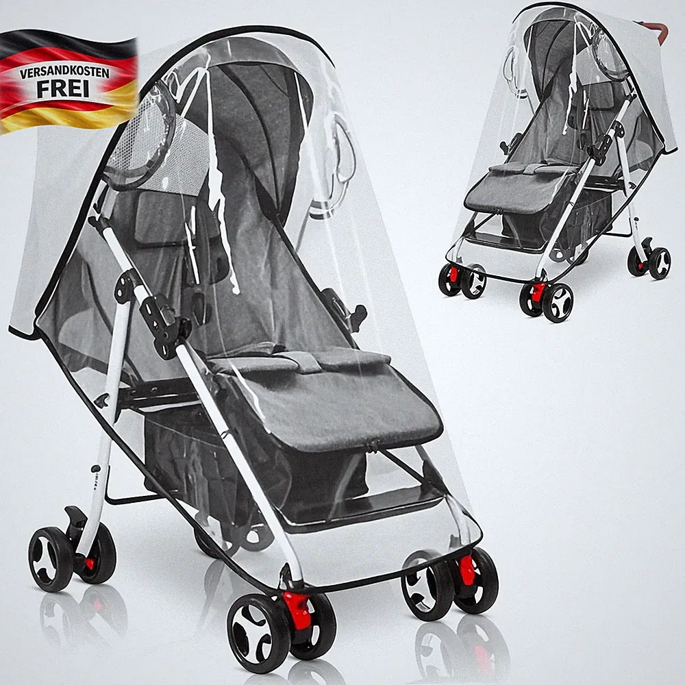 Kinderwagen Regenschutz wasserdicht atmungsaktiv für Buggy, transparent