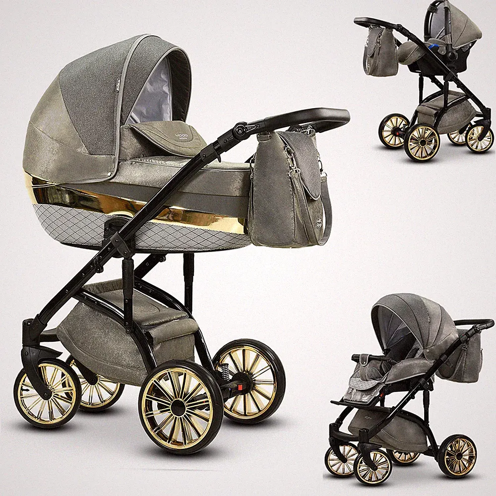 Kinderwagen-Set 4 in 1 Vip Lux inkl. Autositz - 11 Teile - in 6 Farben